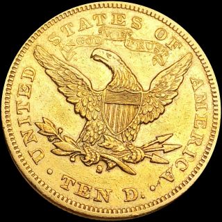 1877 - S $10 Gold Eagle Liberty Head BORDERLINE UNCIRCULATED bu ms no res RARE 5