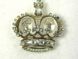 Crown Trifari Jelly Belly Coronation Crown Brooch