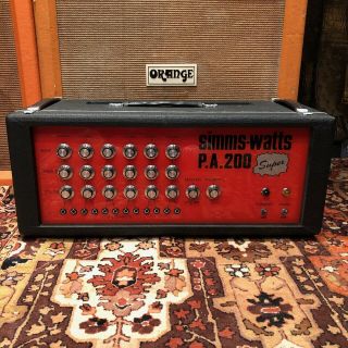 Vintage 1970s Simms Watts Pa200  Gec Kt88 Valve Guitar Amplifier W/ Cover