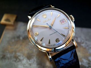 Stunning 1956 Solid 9ct Gold Rolex ‘Roulette’ Date Precision Gents Vintage Watch 10