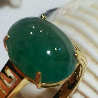7.  1 Ct Estate Vintage 14k Yellow Gold Natural Jade Diamond Ring Jewelry R672