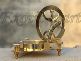 Nautical Brass Sundial Compass Adjustable 3 Leg Marine Pocket Compass 4 "