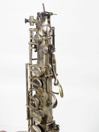 Vintage Martin Stencil Carl Fischer York Low Pitch Silver Saxophone Sax 11