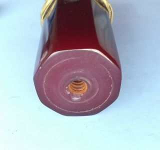 Vintage Art Deco Cherry Red Amber Bakelite Faturan Parasol Umbrella Handle 10