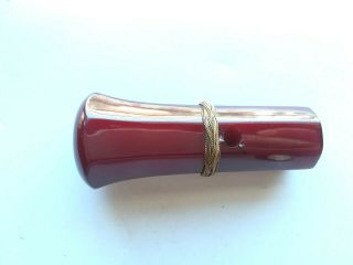 Vintage Art Deco Cherry Red Amber Bakelite Faturan Parasol Umbrella Handle 4