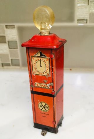 Vintage Marx Tin Toy Lithograph Gas Pump