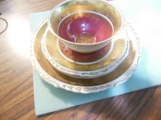 Winterling Vintage Tea Cup,  Saucer And Plate (rare Gold Pattern)