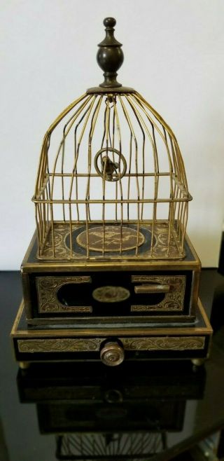 Vintage German Mechanical Singing Bird Automaton In Cage - Circa 1920 