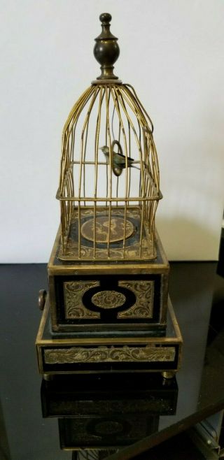 Vintage German Mechanical Singing Bird Automaton in Cage - Circa 1920 ' s 2