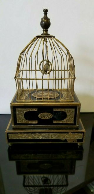 Vintage German Mechanical Singing Bird Automaton in Cage - Circa 1920 ' s 3