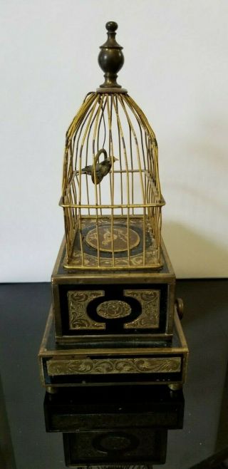 Vintage German Mechanical Singing Bird Automaton in Cage - Circa 1920 ' s 4