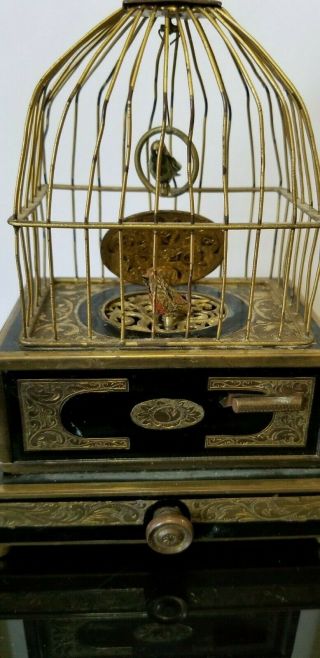 Vintage German Mechanical Singing Bird Automaton in Cage - Circa 1920 ' s 6