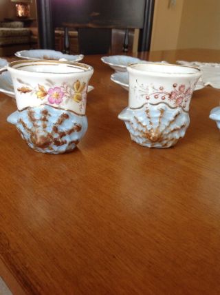 Unusual Vintage Set Of 6 Porcelain Demitasse/Tea Cups And Saucers 6