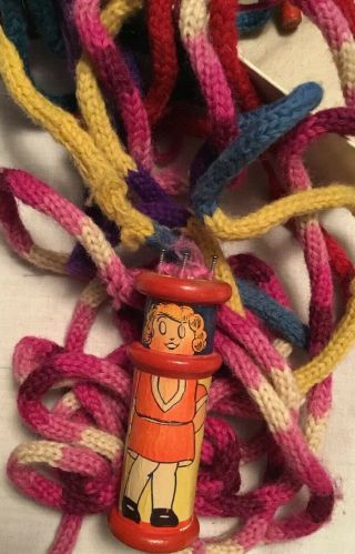 Vintage Wooden Spool Knitting Little Orphan Annie