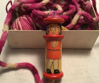 Vintage Wooden Spool Knitting Little Orphan Annie 2