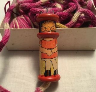 Vintage Wooden Spool Knitting Little Orphan Annie 3