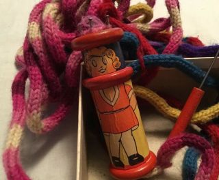 Vintage Wooden Spool Knitting Little Orphan Annie 4