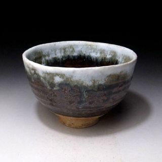 SK4: Vintage Japanese Pottery Tea Bowl of Seto Ware,  Artistic glazes 4