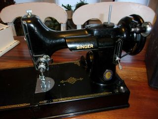 Circa 1950 vintage Singer Featherweight 221 - 1 sewing machine w case 5