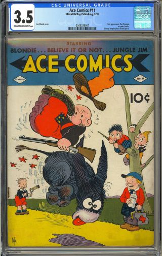 Ace Comics 11 VERY RARE 1st App.  The Phantom David McKay 1938 CGC 3.  5 2