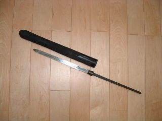 Js75 Japanese Samurai Sword: Long Sankaku Yari Blade And Saya