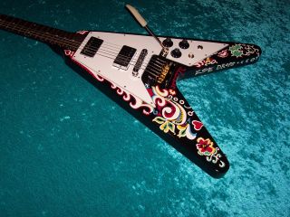 Psychedelic Gibson Jimi Hendrix Flying V guitar Vintage design vee 6