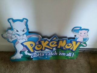 Vintage 1999 Pokemon Store Display Featuring Mew And Mewtwo