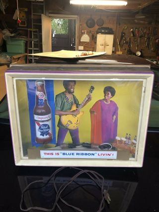 Rare Pabst Pbr Vintage 3d Lighted African American Beer Sign 20”x15”x4”