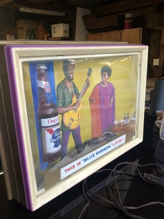 RARE Pabst PBR Vintage 3D Lighted African American Beer Sign 20”x15”x4” 3