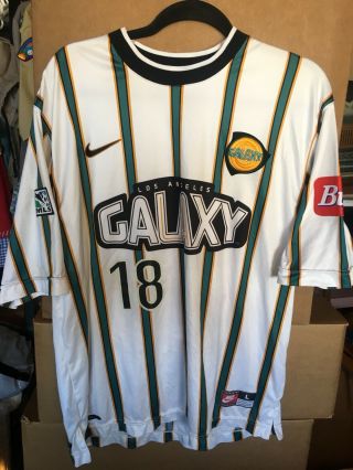 Vintage Nike Los Angeles Galaxy Player Issue Match Jersey Size L 18 Quesada