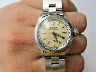 Vintage Rolex Oyster Perpetual Sub Second Solid Stainless Woman Automatic Watch 12