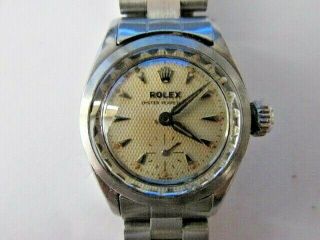 Vintage Rolex Oyster Perpetual Sub Second Solid Stainless Woman Automatic Watch 2