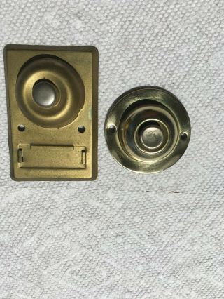 2 Vintage Electric Push Button Metal Door Bells,  1 3/4 ",  Round,  1 Rectangle