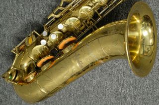 Vintage Buescher 400 Tenor Saxophone.  Top Hat & Cane. 2