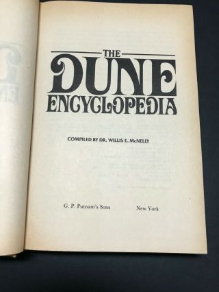 The Dune Encyclopedia - 1984 - Rare,  1st Edition,  Vtg,  Hardcover Book with DJ 6