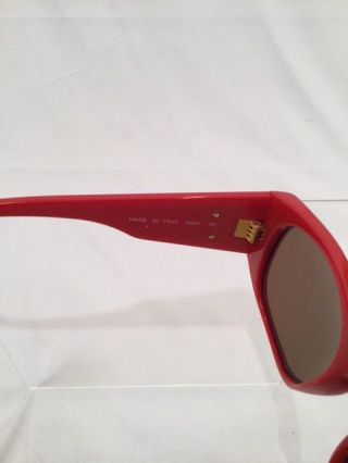 Authentic Vintage CHANEL 0004 40 Made in Italy Red CC Ladies ' Sunglasses RARE 8