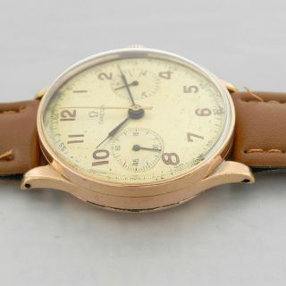OMEGA CHRONOGRAPH 33.  3 ROSE GOLD PLATED VINTAGE WATCH 100 4