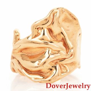 Estate 14k Yellow Gold Abstract Nugget Ring 9.  3 Grams Nr