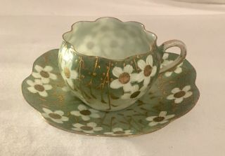 Vintage Eggshell Porcelain China Tea Cup Demitasse Cup & Saucer Dogwood Flowers