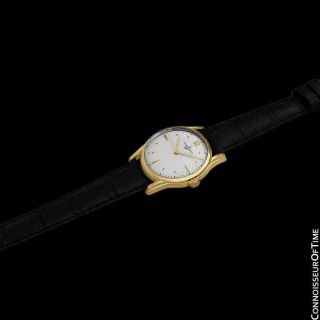 1950 ' s ULYSSE NARDIN Vintage Mens Midsize 18K Gold Plated Chronometer Watch 5