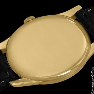 1950 ' s ULYSSE NARDIN Vintage Mens Midsize 18K Gold Plated Chronometer Watch 6