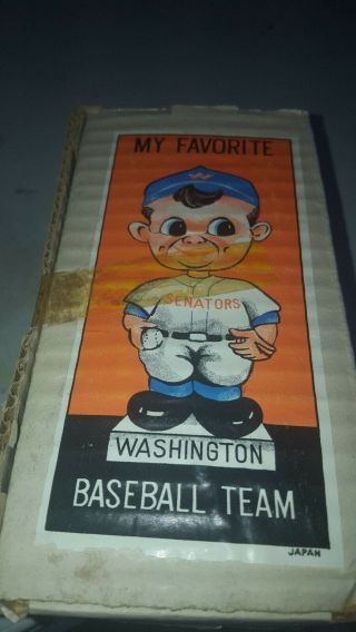 VTG 1960s WASHINGTON SENATORS BOBBLEHEAD NODDER WHITE BASE JAPAN 2