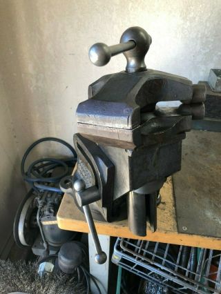 Rare antique Emmert machinist vise blacksmith patented swivel tool 7