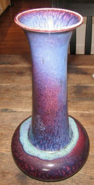 Exceptional Rare 13” High Fired Flambe Sang de Boeuf Ruskin Pottery Vase Dated 1 11