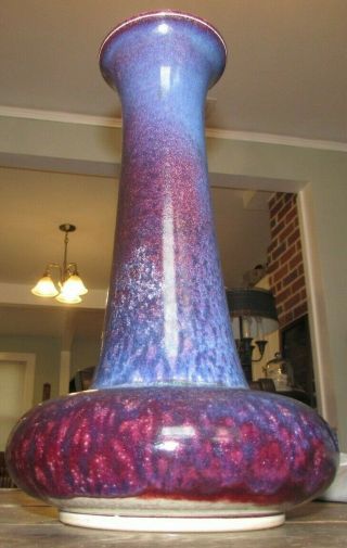 Exceptional Rare 13” High Fired Flambe Sang de Boeuf Ruskin Pottery Vase Dated 1 12