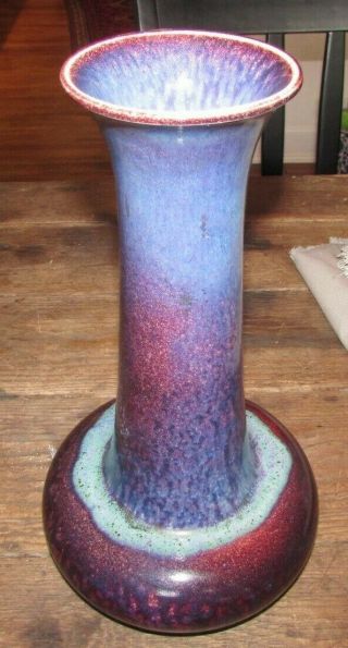 Exceptional Rare 13” High Fired Flambe Sang De Boeuf Ruskin Pottery Vase Dated 1