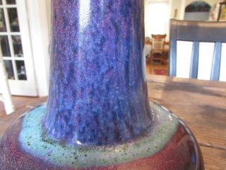 Exceptional Rare 13” High Fired Flambe Sang de Boeuf Ruskin Pottery Vase Dated 1 5