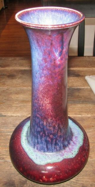 Exceptional Rare 13” High Fired Flambe Sang de Boeuf Ruskin Pottery Vase Dated 1 9