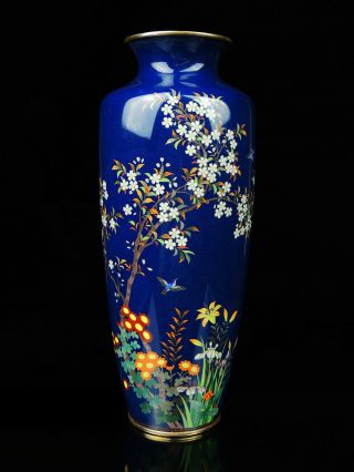 Large Antique Japanese Cloisonné Vase