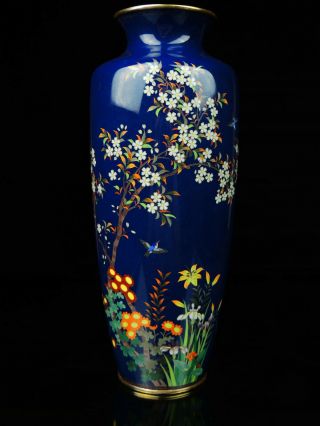 Large Antique Japanese cloisonné vase 6